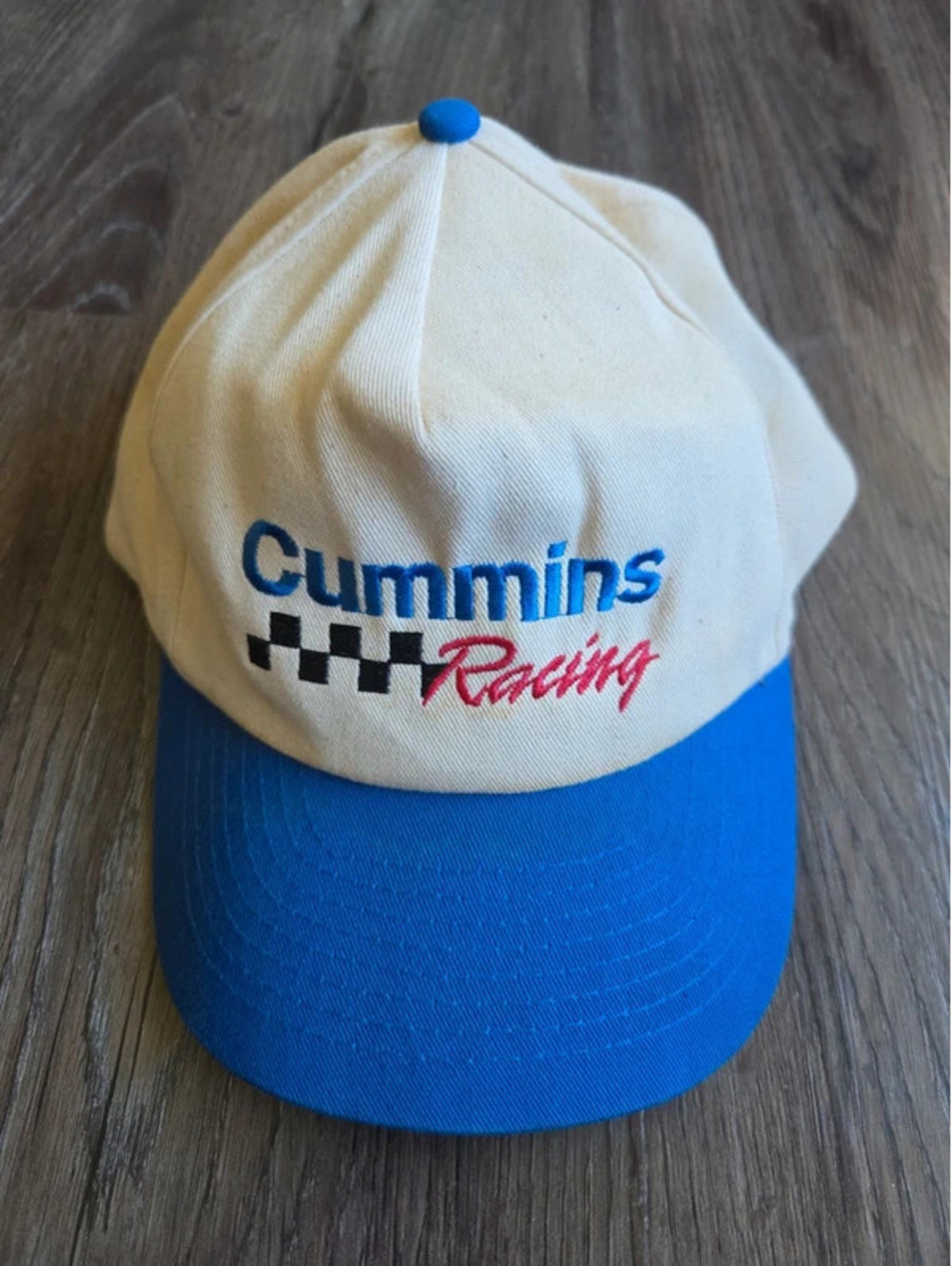 Vintage Cummins racing white and blue hat